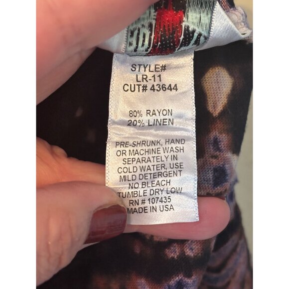Hard Tail Forever XS Tie-Dye Long Sleeve Rayon & Linen Open Back Top Made In USA - Picture 5 of 11
